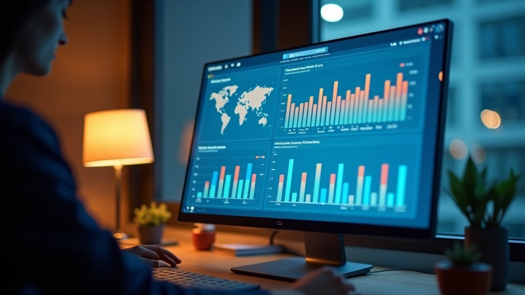 Dashboard with multiple charts and graphs showing business performance metrics over time