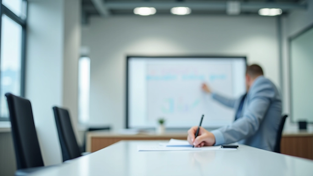 Person at desk writing SMART goal components on whiteboard with markers