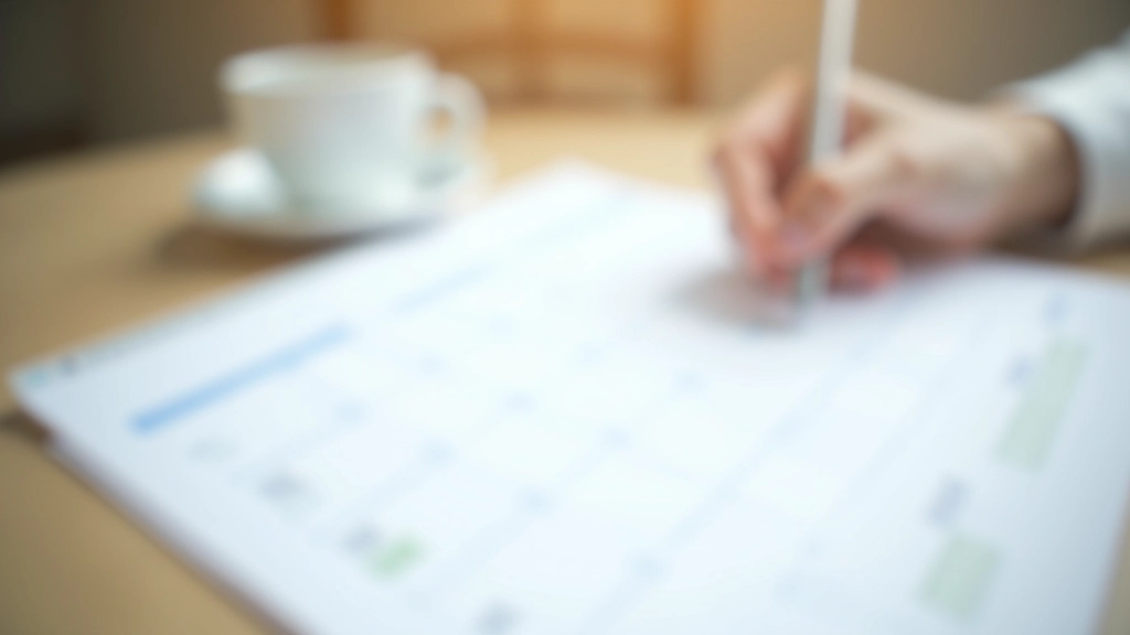 Weekly planning calendar with goal checkmarks and progress notes written in